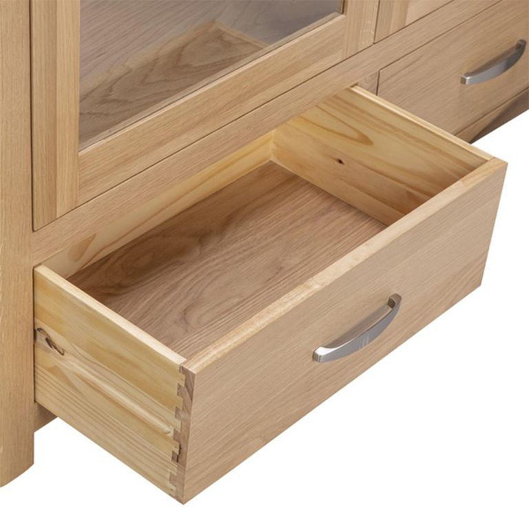 Treviso Oak Display Cabinet - Low - 2 Door