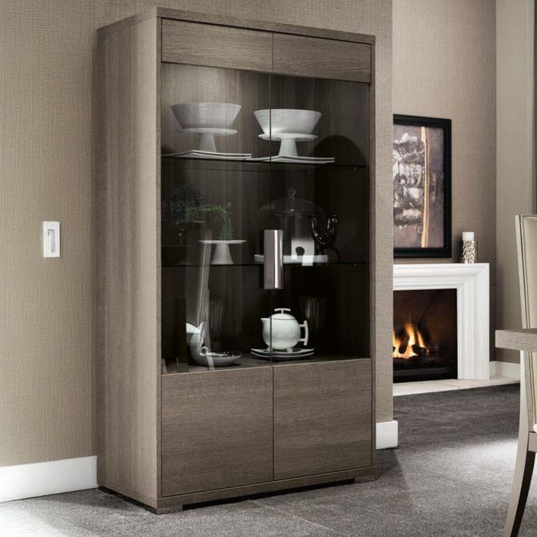 Tivoli Display Cabinet - 2 Door - Grey Wood