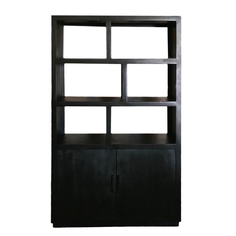 Jaxx Display Cabinet - 2 Door - Black - Mango Wood