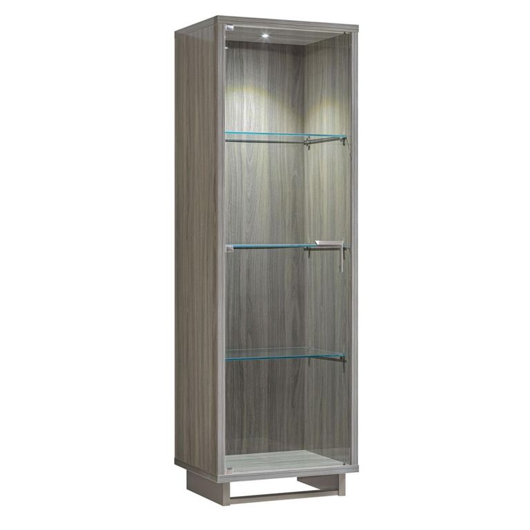 Volare Italian Display Cabinet - 1 Left Glass Door - with LED Light - Venetian Grey