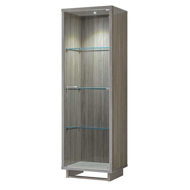 Volare Italian Display Cabinet - 1 Left Glass Door - with LED Light - Venetian Grey
