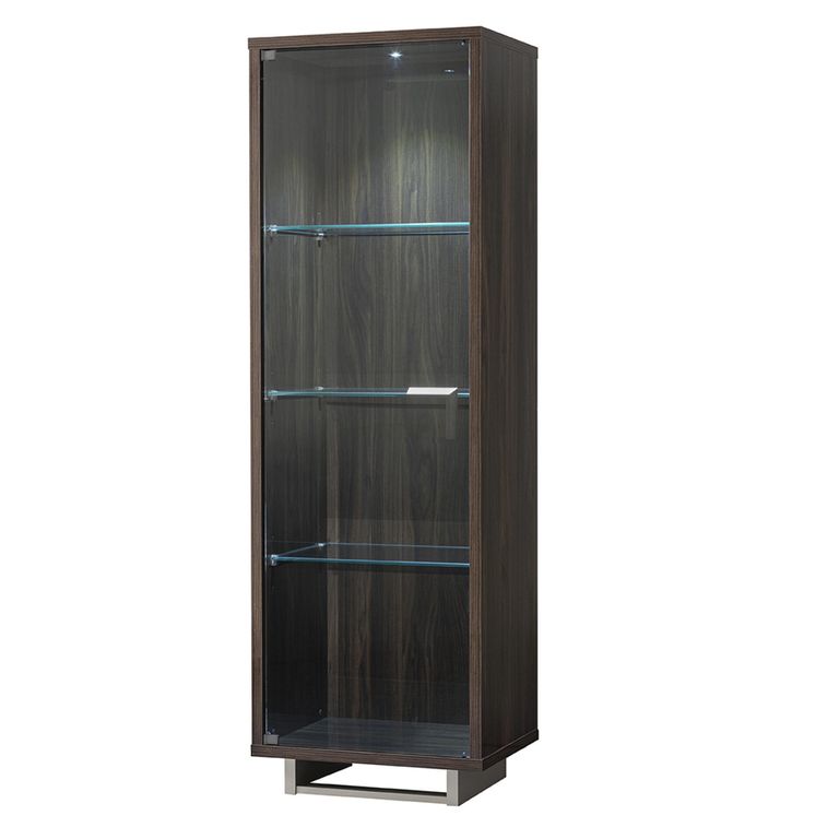 Volare Italian Vitrine - 1 Left Glass Door - with LED Light - Walnut