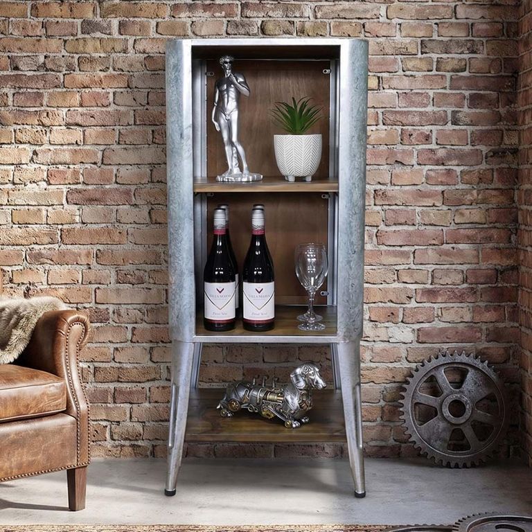 Industrial Grey Metal Small Display Unit