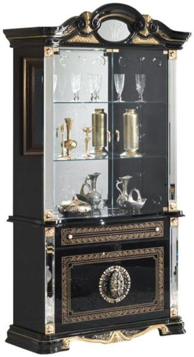 Betty Display Cabinet - 4 Door - Black Italian