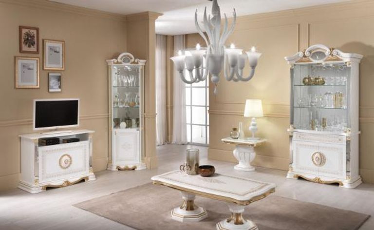 Betty Corner Display Cabinet - 2 Door - White Italian