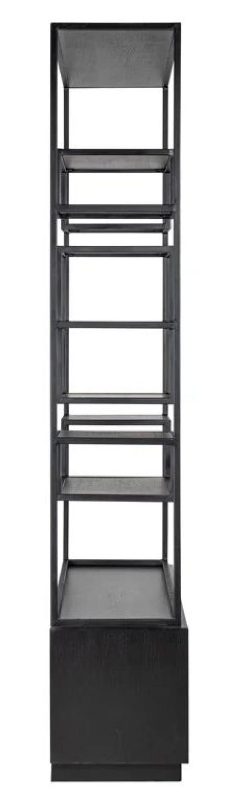 Bonvoy Black Oak Shelving Unit with Storage