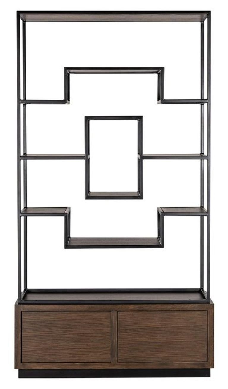 Bonvoy Brown Oak Shelving Unit with Storage