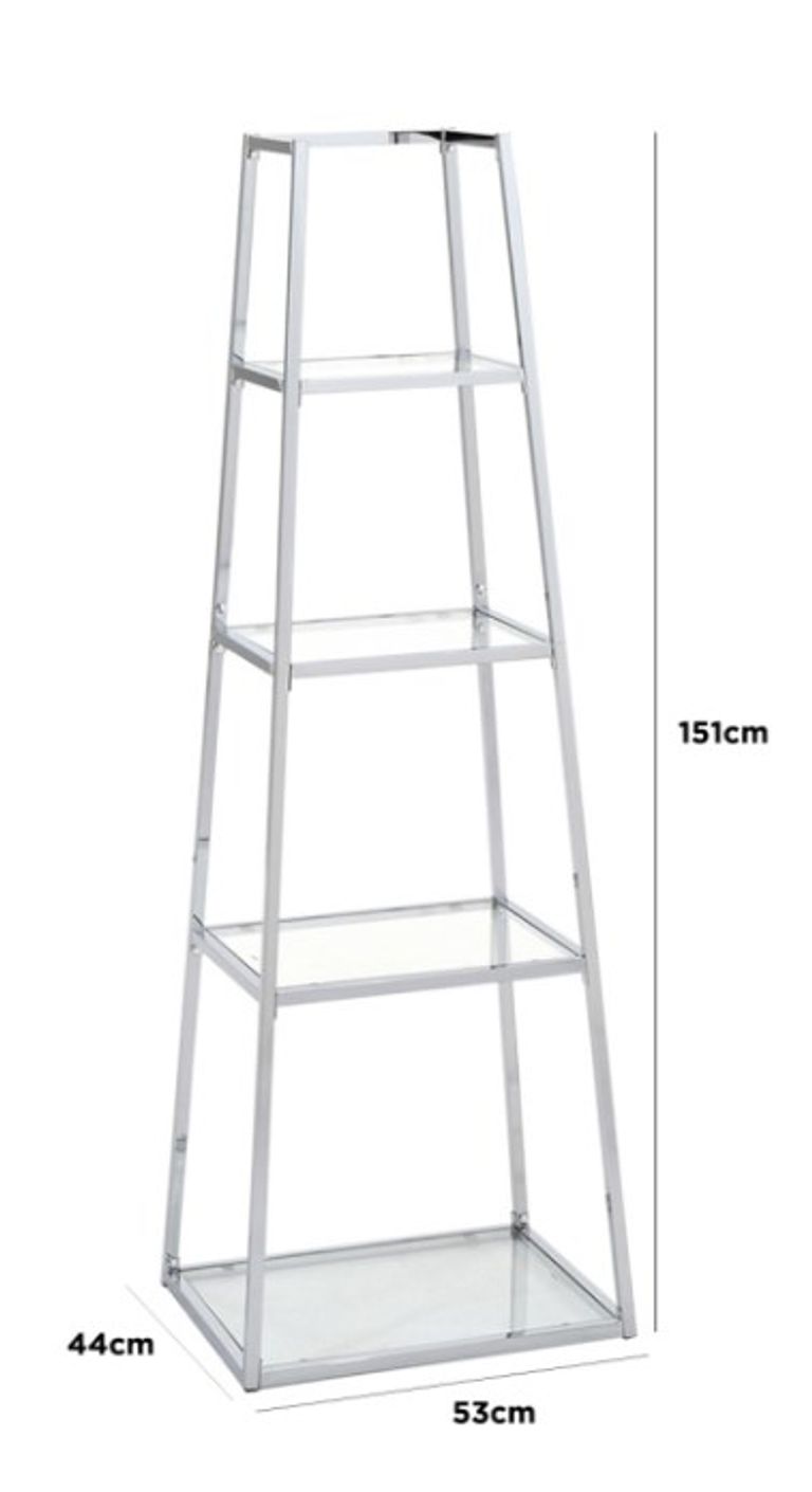 Logan Display Unit - Ladder - Glass and Chrome