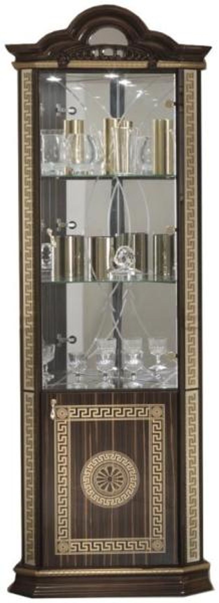 New Venus Corner Display Cabinet - 2 Door - Walnut Italian