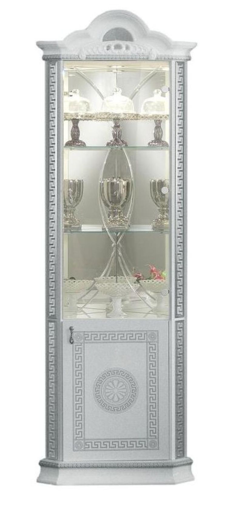 New Venus Corner Display Cabinet - 2 Door - White Italian