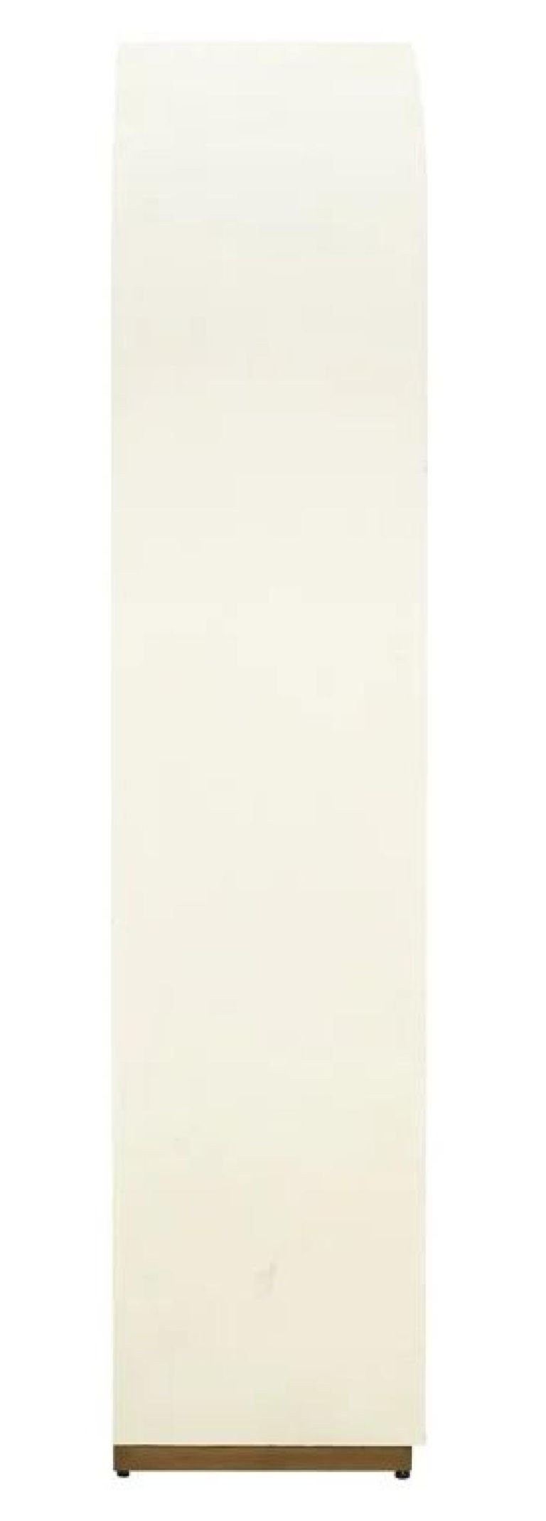 Tivoli White Ribbed 2 Door Arched Cabinet with Gold Trim