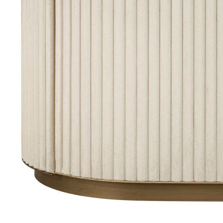 Tivoli White Ribbed Storage Shelving Unit with Gold Trim