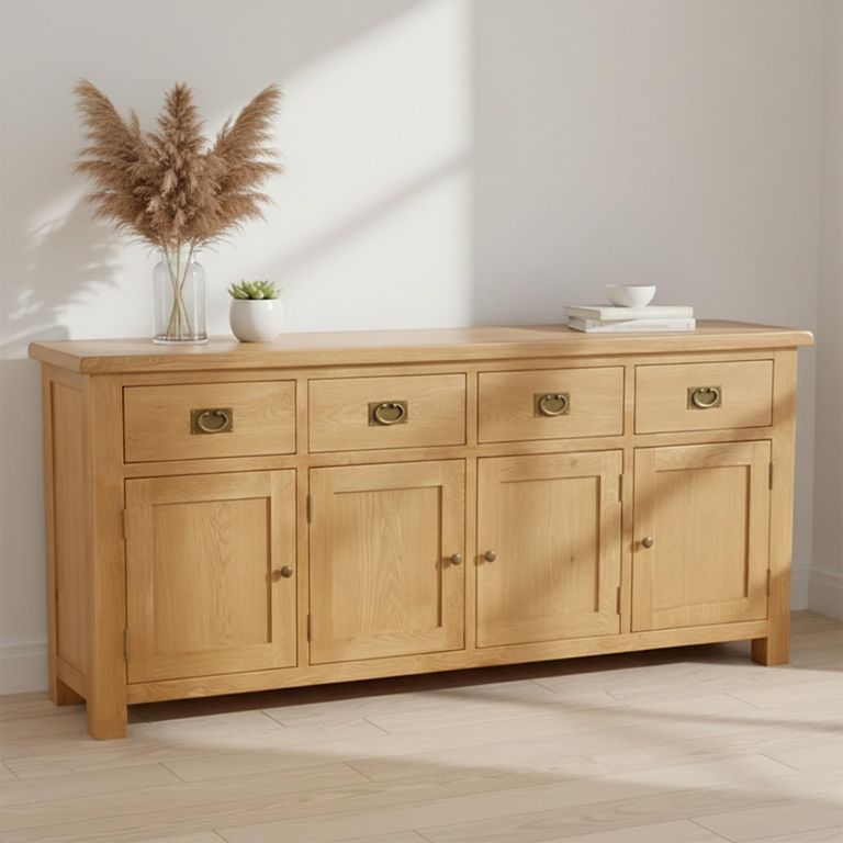 Salisbury Premium Extra Large Sideboard - 4 Door - Oak - 191cm