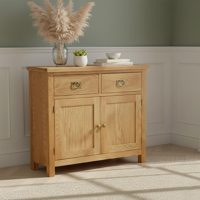 Salisbury Lite Small Sideboard - 2 Door - Oak - 80cm