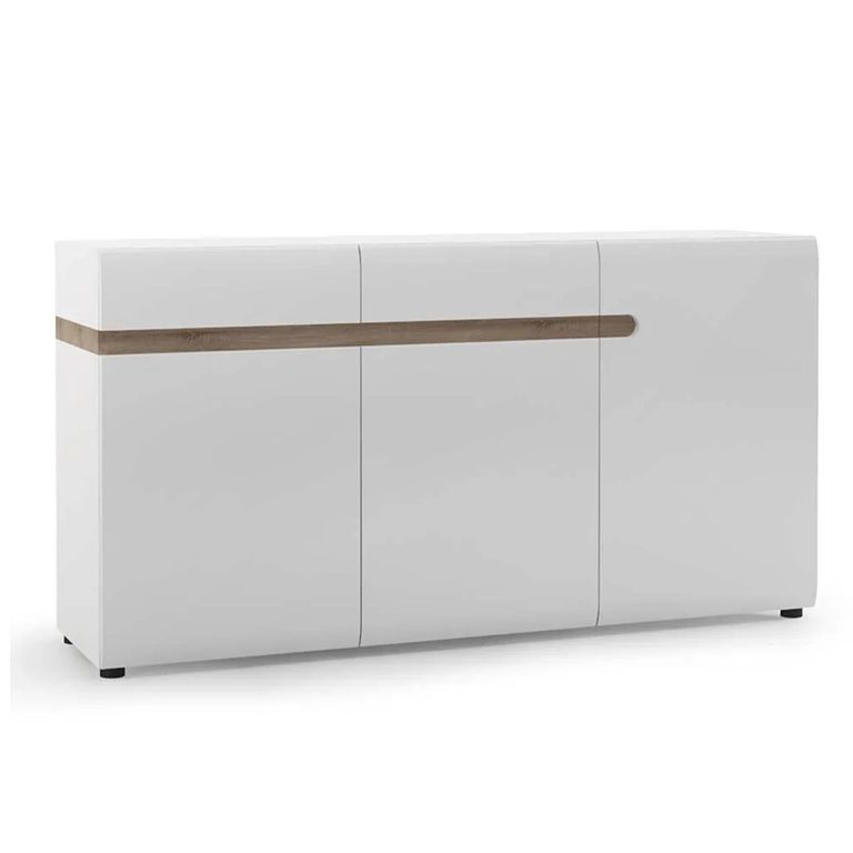 Clearance - Chelsea Sideboard - 3 Door 2 Drawer - Large - White High Gloss - A534