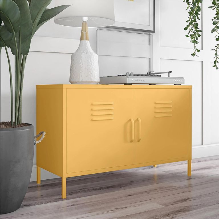 Novogratz Cache Accent Sideboard - Yellow Locker - 2 Doors - 4012814COMNUK
