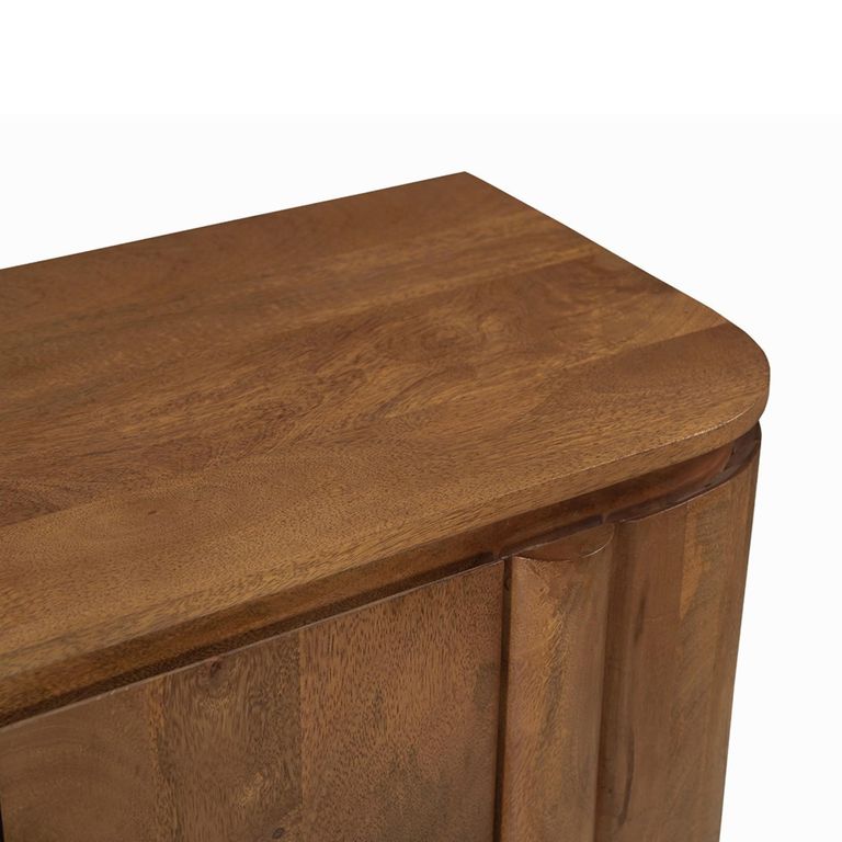 Salano Curved Sideboard - 2 Door - Small - Brown - Mango Wood