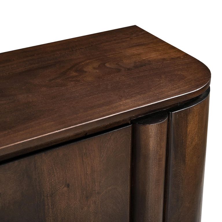 Salano Curved Sideboard - 2 Door - Small - Chestnut - Mango Wood