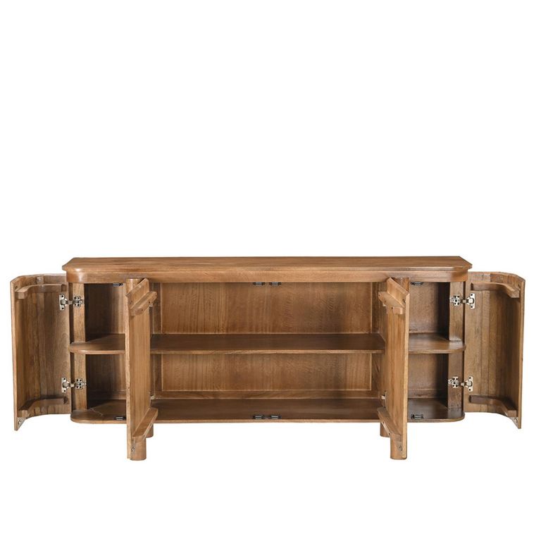 Salano Curved Sideboard - 4 Door - Large - Brown - Mango Wood