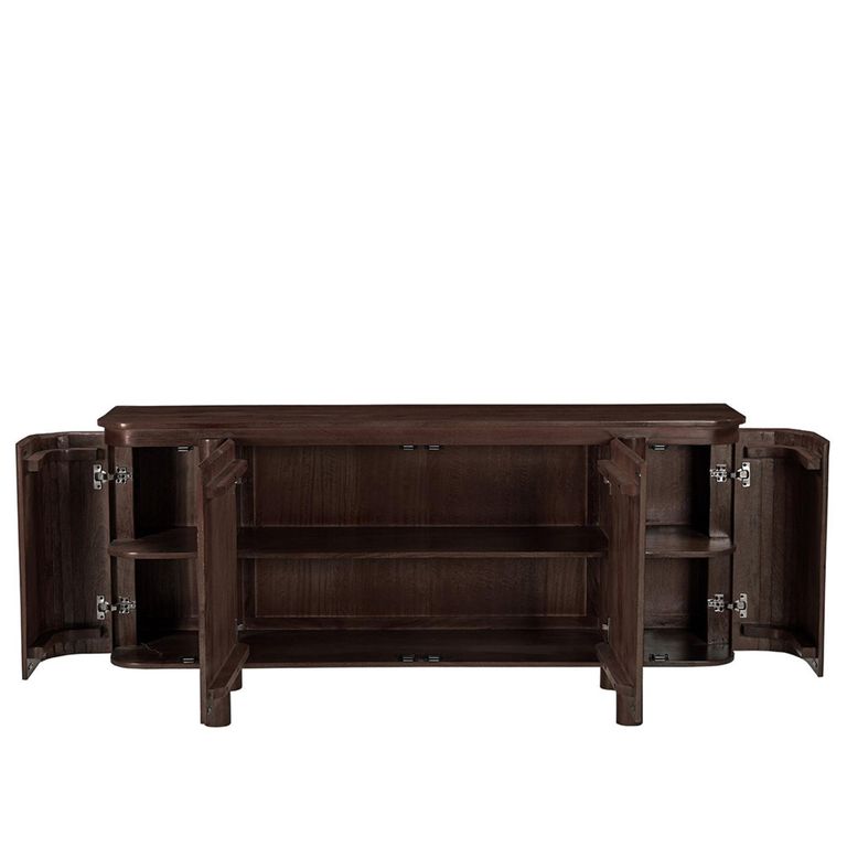 Salano Curved Sideboard - 4 Door - Large - Chestnut - Mango Wood