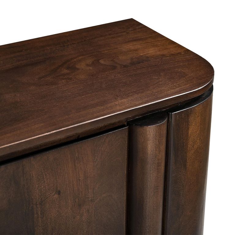 Salano Curved Sideboard - 4 Door - Large - Chestnut - Mango Wood