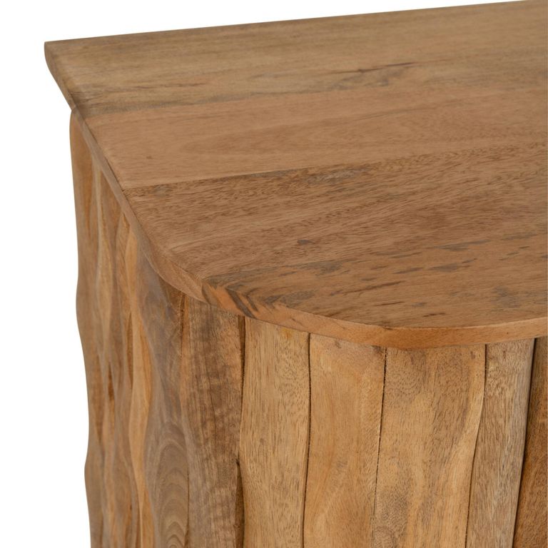 Curved Buffet Sideboard - 3 Door - Medium - Waved Desgin - Natural Wood