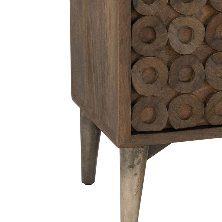 Buffet Sideboard - 4 Door - Medium - Art Deco Desgin - Brown Mango Wood
