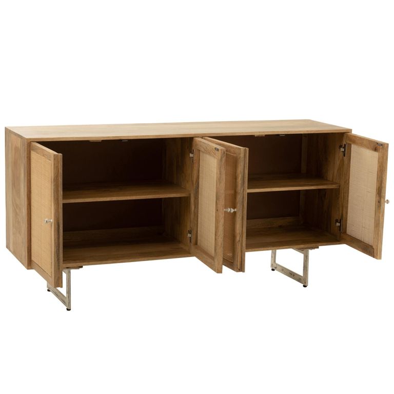 Sideboard - 4 Door - Large - Natural Rattan Mango Wood