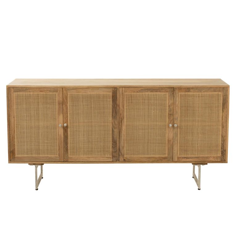 Sideboard - 4 Door - Large - Natural Rattan Mango Wood