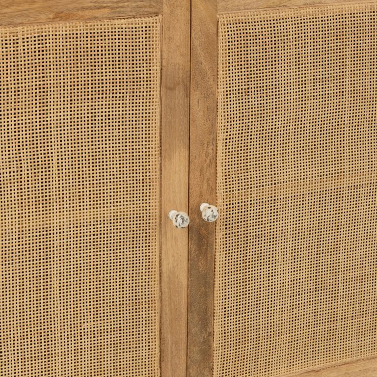 Sideboard - 4 Door - Large - Natural Rattan Mango Wood