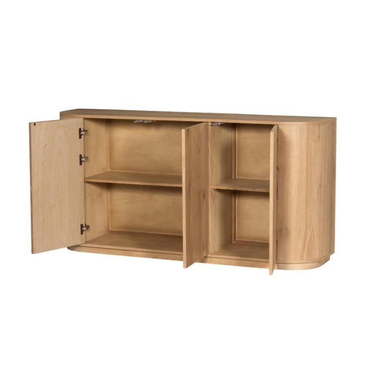 Novero Curved Sideboard - 2 Door - Large - Natural Oak