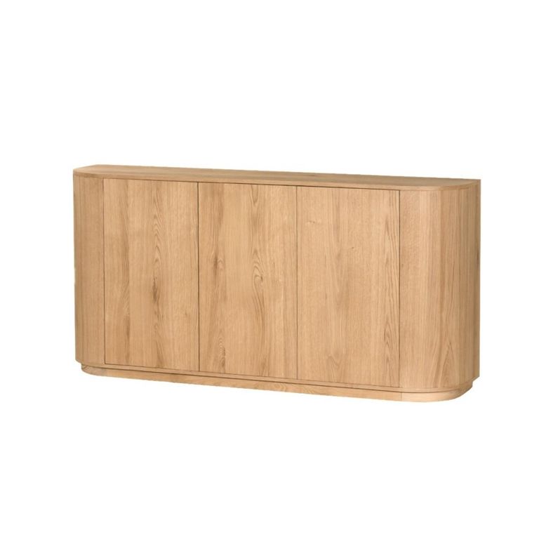 Novero Curved Sideboard - 2 Door - Large - Natural Oak