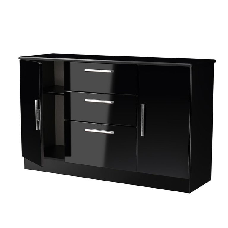 Knightsbridge Sideboard - Medium - 2 Doors - Gloss Black