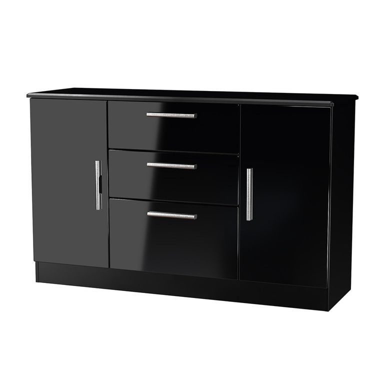 Knightsbridge Sideboard - Medium - 2 Doors - Gloss Black