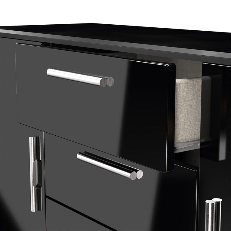 Knightsbridge Sideboard - Medium - 2 Doors - Gloss Black