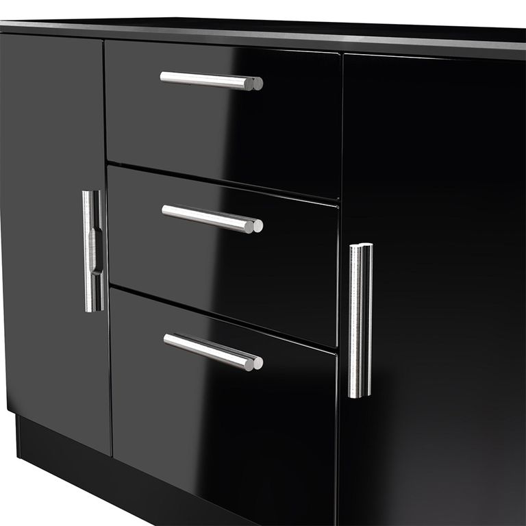 Knightsbridge Sideboard - Medium - 2 Doors - Gloss Black
