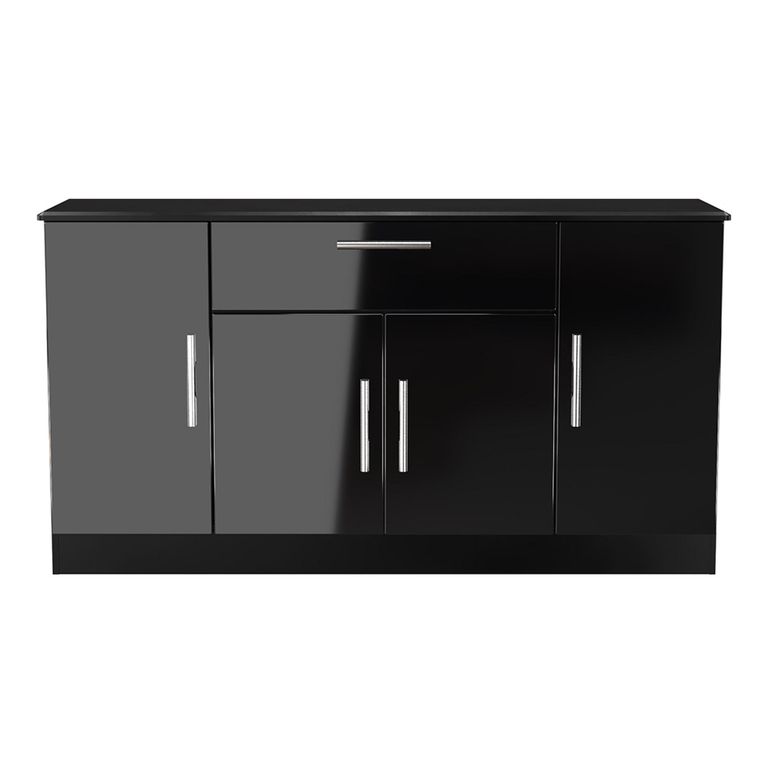 Knightsbridge Sideboard - Wide - 4 Doors - Gloss Black