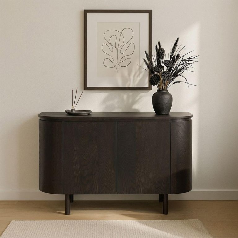 Tobago Curved Sideboard - 2 Door - Small - Espresso Oak
