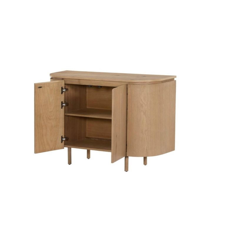 Tobago Curved Sideboard - 2 Door - Small - Natural Oak