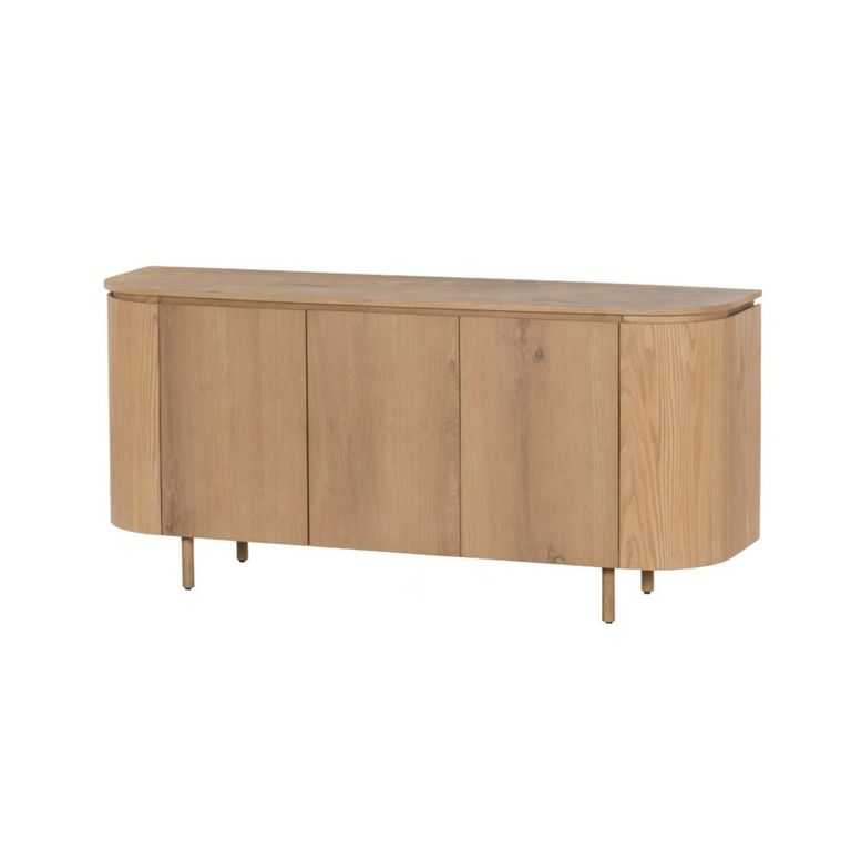 Tobago Curved Sideboard - 3 Door - Large - Natural Oak