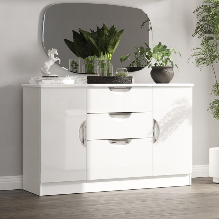 Camden Sideboard - Medium - 2 Doors - White Gloss