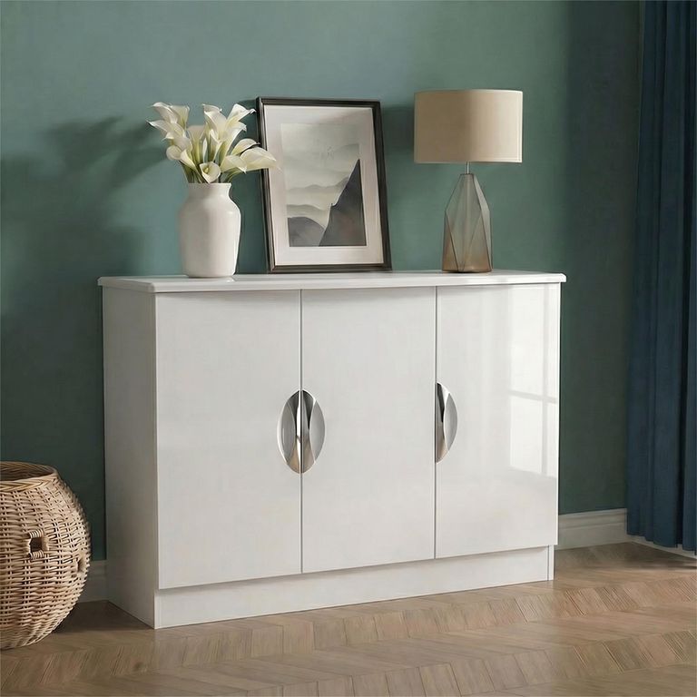 Camden Sideboard - Small - 3 Doors - White Gloss