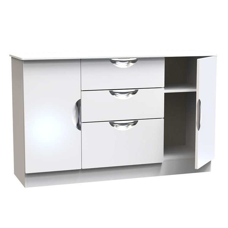 Camden Sideboard - Medium - 2 Doors - White Gloss