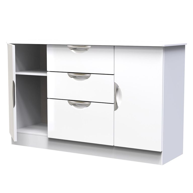 Camden Sideboard - Medium - 2 Doors - White Gloss