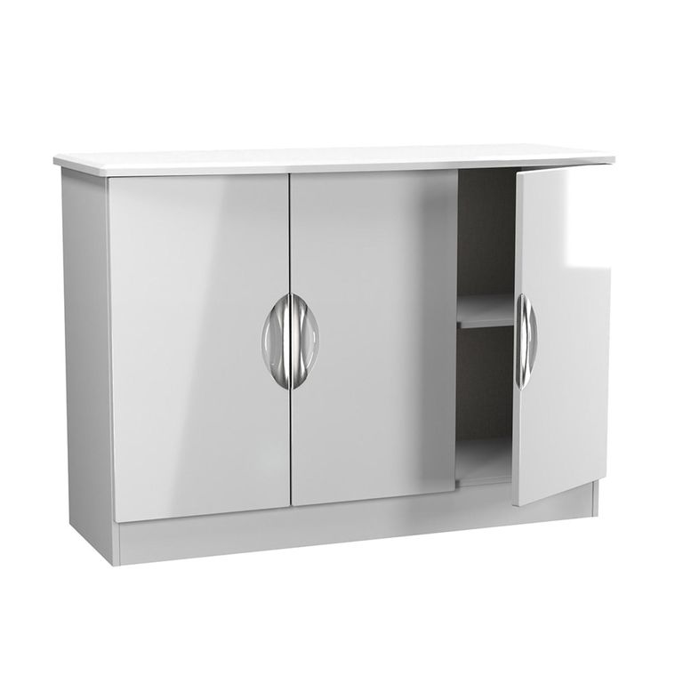 Camden Sideboard - Small - 3 Doors - White Gloss