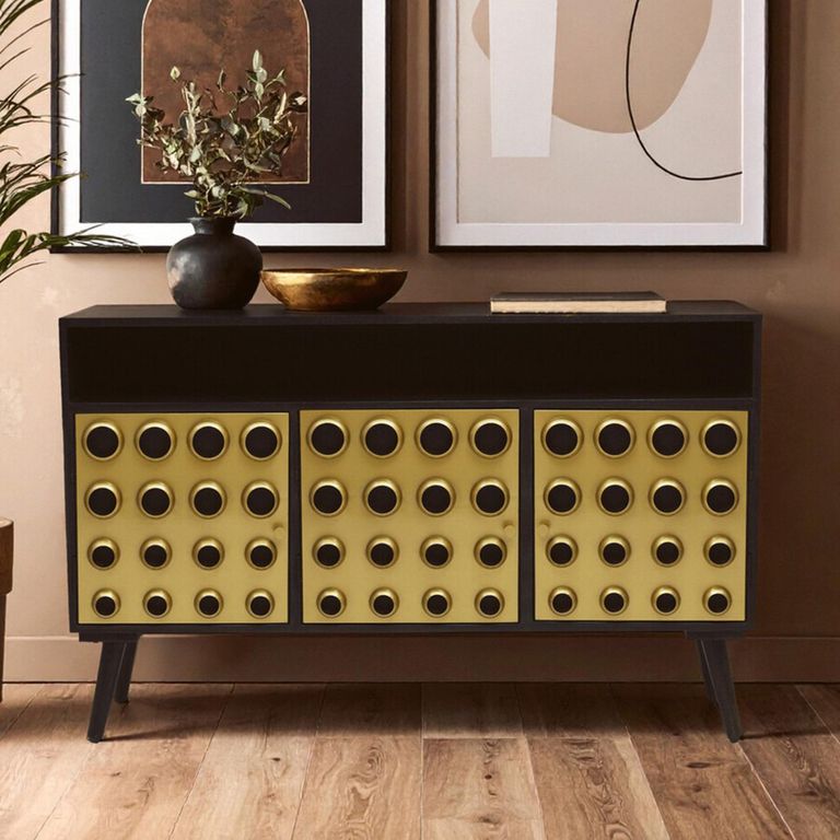 Arti Sideboard - 3 Door - 130cm - Black - Mango Wood - Medium