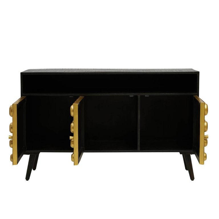 Arti Sideboard - 3 Door - 130cm - Black - Mango Wood - Medium