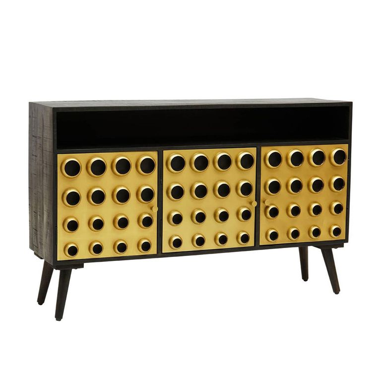 Arti Sideboard - 3 Door - 130cm - Black - Mango Wood - Medium