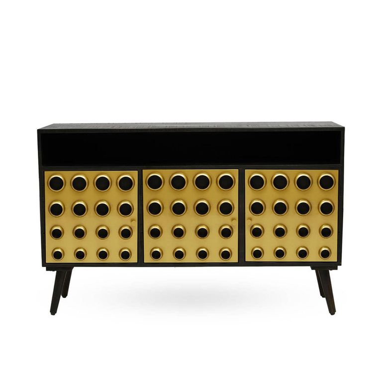 Arti Sideboard - 3 Door - 130cm - Black - Mango Wood - Medium