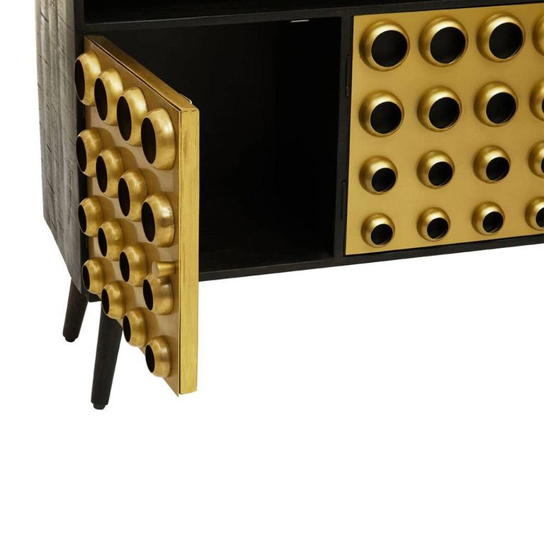 Arti Sideboard - 3 Door - 130cm - Black - Mango Wood - Medium